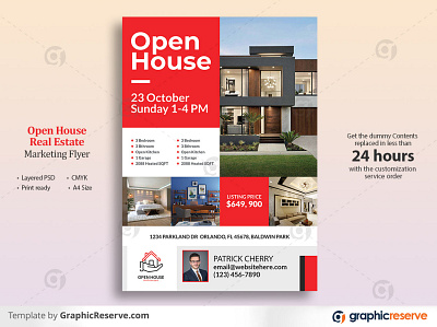 Open House Real Estate Flyer flyer flyer template house for sale open house open house flyer property flyer real estate real estate flyer realtor flyer