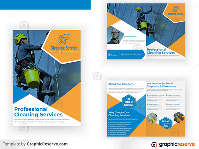 Cleaning service Marketing material Design Brochure Template