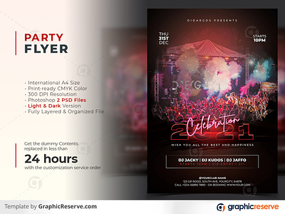 New Year Party Celebration 2021 Flyer Template celebration party flyer new year 2021 new year celebration new year party new year party poster template party events party flyer party poster poster