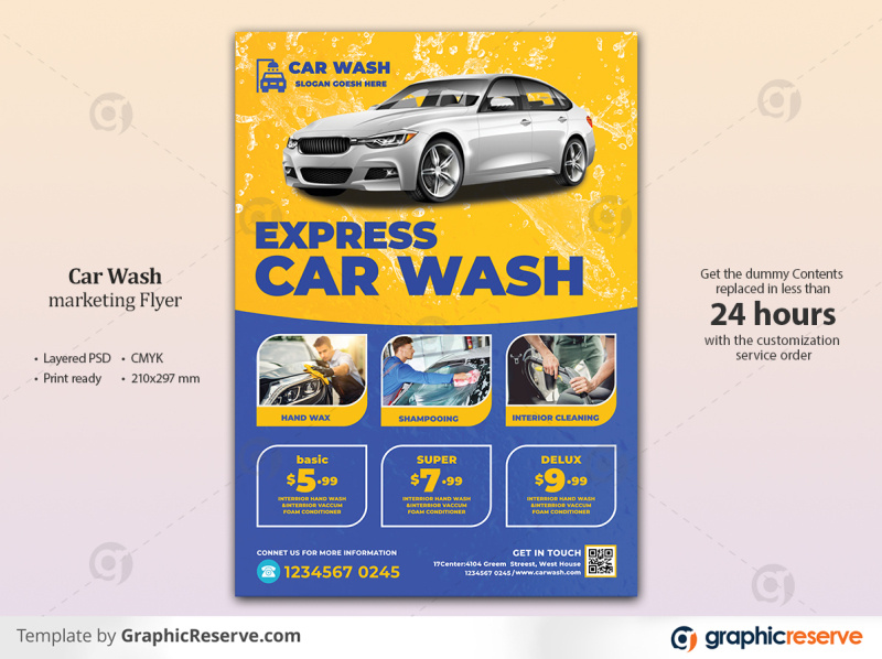 Car Wash Flyer Template by Graphic Reserve on Dribbble