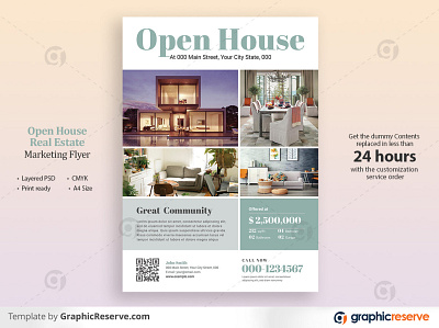 Open House Real Estate Marketing Flyer advertisement flyer for sale home house lease loan magazine marketing mortgage negotiator open open house open house flyer open house real estate open house real estate flyer poster professional property property flyer