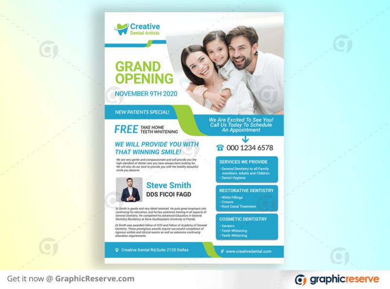 Grand Opening Dental Flyer Template by Graphic Reserve on Dribbble