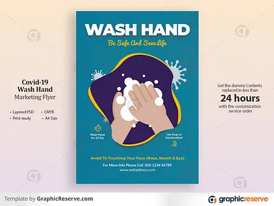 Covid-19 Prevention Wash Hand Flyer corona coronavirus covid covid 19 covid19 covid19 prevemtion flu flyer health influenza injection pneumonia poster prevention quarantine season shot sick stay home