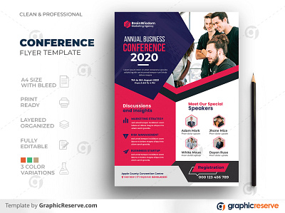 Conference Business Flyer Template 2021 conference template a4 flyer annual summit flyer blue business conference template business flyer template clean conference flyer corporate flyer creative design creative flyer flyer marketing flyer modern flyer multipurpose flyer orange seminar flyer template design