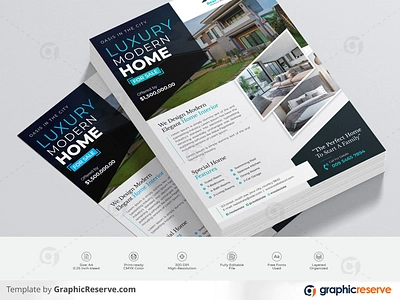 Luxury Modern Home For Sale – Real Estate Flyer advertisement advertising flyer for sale home house lease loan luxury modern home for sale magazine marketing mortgage negotiator poster professional property property flyer property sale real estate real estate flyer