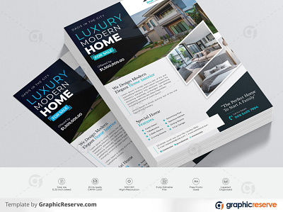 Luxury Modern Home For Sale – Real Estate Flyer advertisement advertising flyer for sale home house lease loan luxury modern home for sale magazine marketing mortgage negotiator poster professional property property flyer property sale real estate real estate flyer