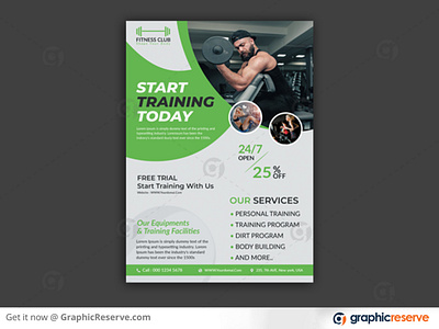 Fitness gym flyer design template