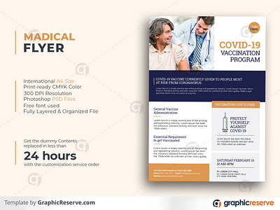 Covid-19 Vaccination Flyer Template care clinic clinic flyer coronavirus covid 19 covid 19 flyer covid vaccine flyer doctor doctor flyer emergency flyer flyer template health hospital medical medical flyer pamphlet pandemic vaccine vaccine flyer
