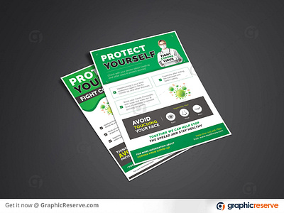 Protect Yourself (Fight Covid-19) Flyer / Poster Template corona flyer covid 19 flyer design flyer template protect yourself fight covid 19