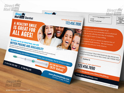 Dental Direct Mail EDDM Postcard Design Template dental direct mail dental mailer dental postcard pharmacy