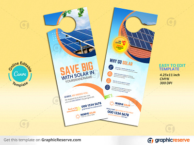 Solar Door Hanger Design Template (Canva File) branding graphic design solar panel door hanger solar panel marketing