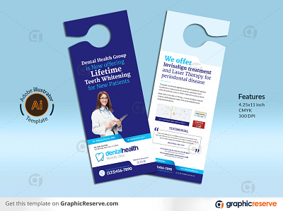 Dental Services Promotional Door Hanger template dentist referral promotion