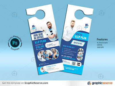 Dental Healthcare Promotional Door Hanger template dentist referral promotion