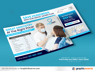 Dental Services Fee Pricing Postcard & Direct mail EDDM template promotional eddm postcard