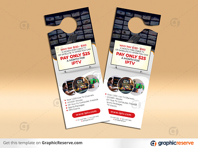 IP TV Promotional Door Hanger template