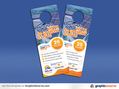 Solar Energy Power Promotional Door Hanger Design Template