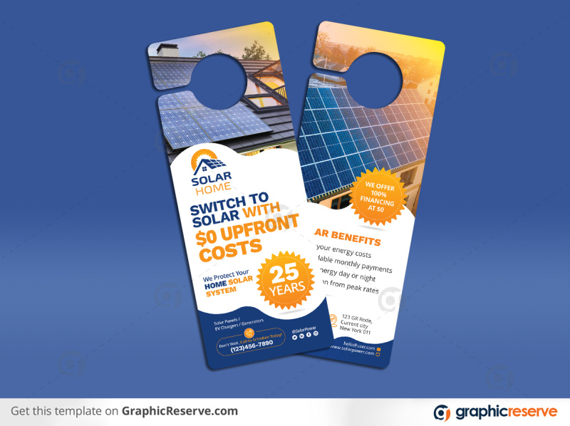 Switch to Solar Energy Marketing Door Hanger template by Graphic
