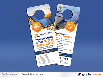 Solar Free Installation Service Door Hanger Design Template