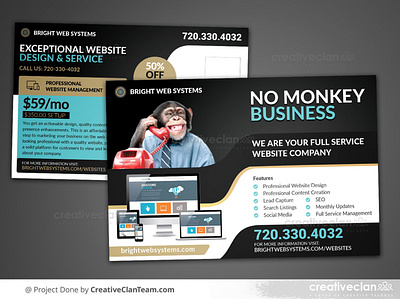 Website Management Service Promotional Postcard design agency direct mail direct mail eddm web design agency postcard