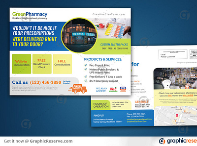 Pharmacy EDDM Postcard Design Template direct mail pharmacy eddm pharmacy postcard