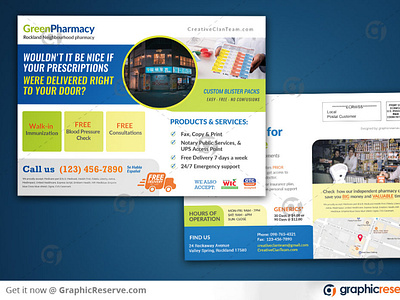 Pharmacy EDDM Postcard Design Template direct mail pharmacy eddm pharmacy postcard