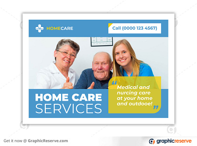 HOME CARE SERVICE EDDM POSTCARD assistance assisted living healthcare worker home care service home care service eddm postcard medical medicine nurse