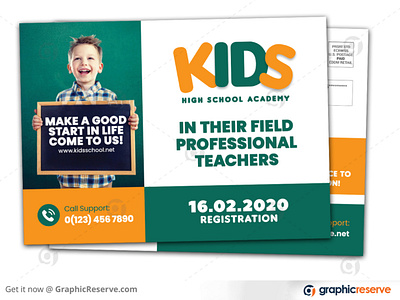 KIDS SCHOOL EDDM POSTCARD FOR NEW ADMISSION