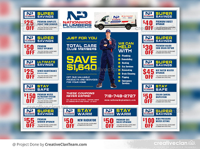 Plumbers Coupon Flyer Design coupon flyer coupon savers flyer with multiple couons plumber plumber coupon plumber flyer