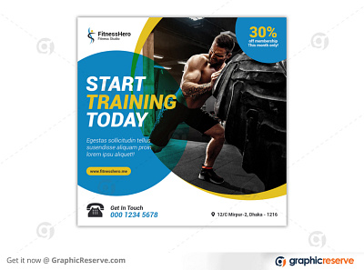 Fitness Gym Social Media Banner arxihad art artwork body building brochure cover fitness fitness gym gym gym leaflet marketing media page promotion social social media banner social media post template training yoga zumba