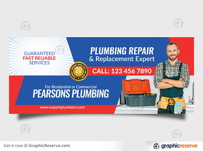 PLUMBING SERVICE FACEBOOK COVER advertisement facebook cover flyer plumber plumbers plumbing plumbing service flyer sewer lines social media water heaters