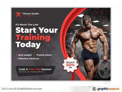 FITNESS GYM EDDM POSTCARD TEMPLATE DESIGN