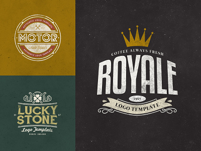 Retro Logo Templates V.01 branding design illustration lettering logo minimal retro vector vintage web