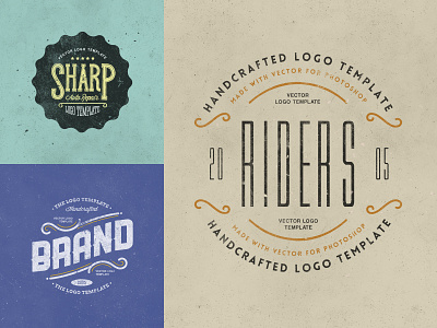 Retro Logo Templates V.03 branding clean design identity illustration lettering logo minimal photoshop psd retro type typography vector vintage