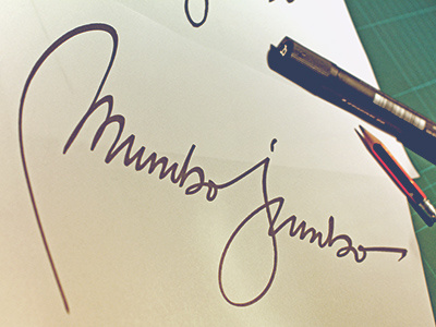 Mumbo Jumbo pen research type typography