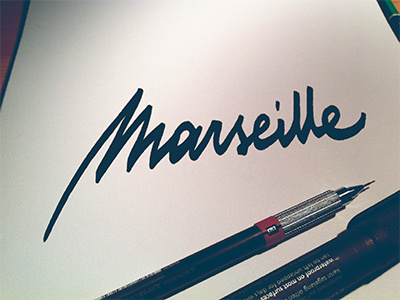 Marseille cursive drawing france hand drawn handmade lettering letters pencil sketch type typography