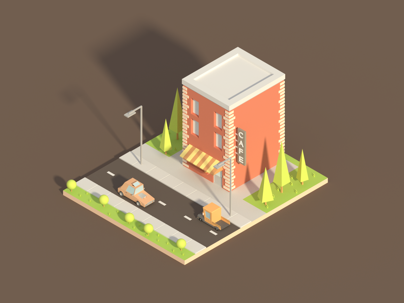 isometric cafe by Godwin Augustine on Dribbble