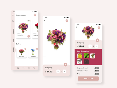Flower App Design flower app flower arrangement flowers flowershop mobile app design mobile design mobile ui ui ui design ui ux