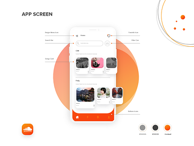 sound cloud app appdesign brand branding cardboard dashboad development flat icon logo profile design ui uidesign ux vector visual identity