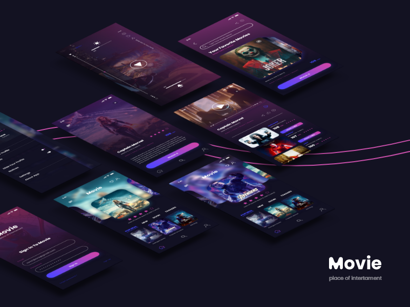 movie app profile dashboard uiux uidesign movie app illustration design ui art visual identity logos brand flat branding