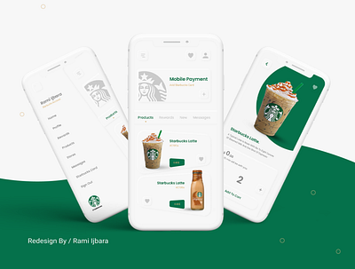Starbucks app | redesign brand branding coffee coffee app concept contrast design app designer develpment figma flat icon logo mark redesign redesign concept starbucks uidesigner uiux uxdesign