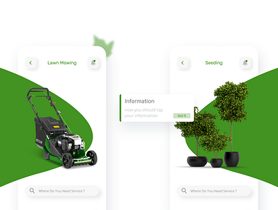 lawn mowing app app app design application cards choose clean conceptual contrast selection space ui uidesign uiux