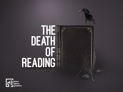 the death of reading art brand branding creative digital illustration digital painting flat icon illustration inspiration mark media photoshop social media ui uiux visual identity