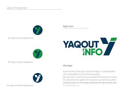 YAQOUT INFO blue brand branding flat green icon icons lettering logo logos logotype minimal monogram typography ui design visual identity