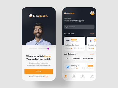 JOB App SideHustle. 3d branding design graphic design illustration logo typography ui ux vector