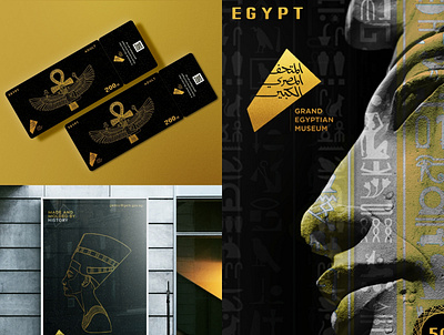 Grand Egyptian Museum - Posters, Tickets and Stamps ancient ancient egypt design egyptian gold grand illustration museum museum of art pharaoh postage stamp poster poster design ticket tutankhamun