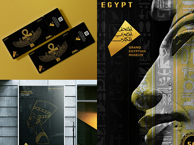 Grand Egyptian Museum - Posters, Tickets and Stamps ancient ancient egypt design egyptian gold grand illustration museum museum of art pharaoh postage stamp poster poster design ticket tutankhamun