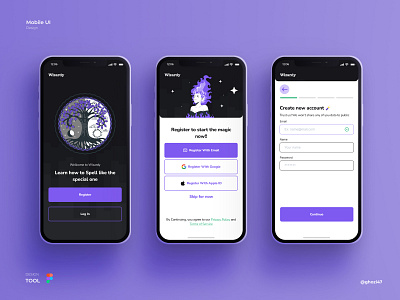 Wizardy Sign Up - Mobile UI Design illustration ios mobile onboarding sign in sign up ui wizadry