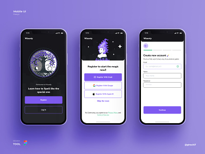 Wizardy Sign Up - Mobile UI Design