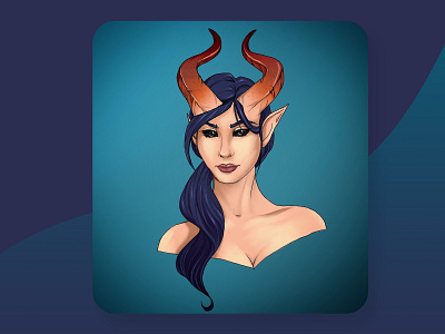 Dungeons & Dragons Character Portrait - Rogue Tiefling