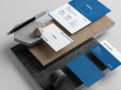 Bimoo - Stationery blue brand business card graphic design logo logotype stationery